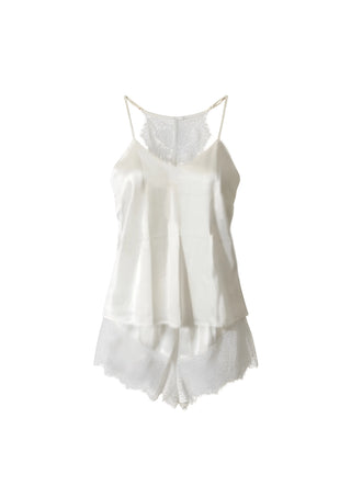Vanille Pajama Set with Tank & Shorts Ivory